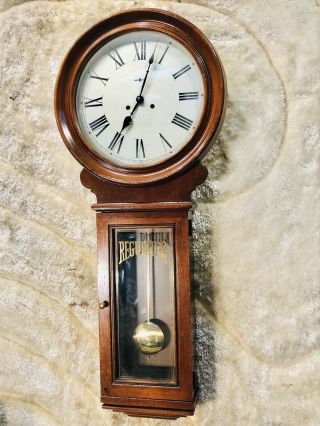 Vintage Usa Howard Miller Regulator Time And Striking Wall Clock,  Model 612 - 412.