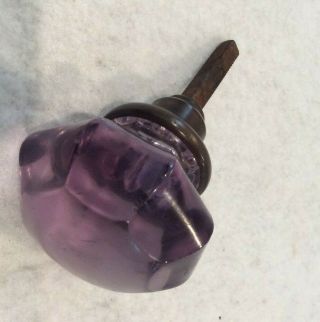 Vintage 8 point Amethyst Purple Glass Door Knob 3