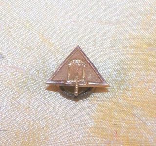 Vintage Masonic / Freemason Fraternal 14k Gold Screw - Back Pin,  Trowel Old