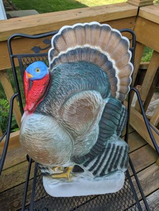 Vintage Union 26 " Thanksgiving Day Lighted Blow Mold Turkey By Don Featherstone