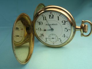 Vintage Hampden Watch Co 17 Jewels Adjustedpocket Watch 25 Year Hunter Case