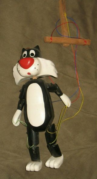 Vintage Warner Brothers Looney Tunes Tweety Bird Sylvester Cat Marionette Puppet
