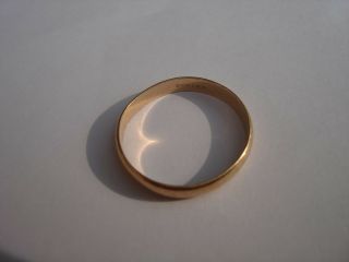 Vintage p m s 14K Yellow Gold 3.  8mm Wedding Bridal Band Ring Size 12.  25 2
