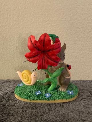 Fitz And Floyd Charming Tails “peek A Boo In The Posies” Figure