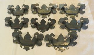 Vintage 8 Antique Brass Drawer Cabinet Pulls Handle Bat Wing Classic Style Large