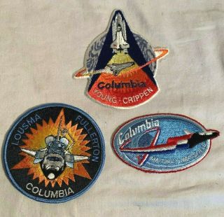 3 Columbia Space Shuttle Patch Young Crippen Sts - 1 Lousma Sts - 3 Mattingly Sts - 4