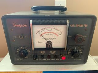 Vintage Simpson In Circuit Capacohmeter - Model 383a - Powers On;