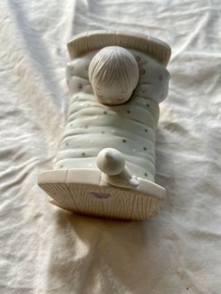 Precious Moments Blessed Are The Pure In Heart Baby Cradle Bed Figurine No Box