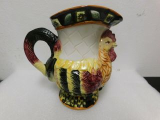 Farmhouse Rooster Chicken Hen Pitcher 3d Design Kitchen Home Decor Colorful