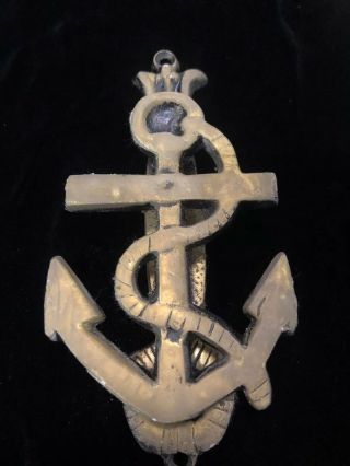 Vintage Solid Brass Anchor Rope Door Knocker Nautical Decor Maritime Yacht Boat