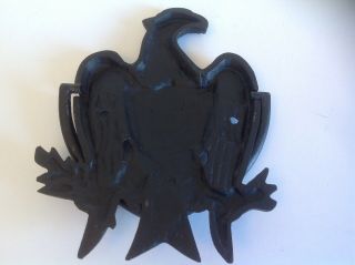 Vintage Black Cast Iron Eagle With Shield Patriotic Door Knocker EMIG 1237B 2