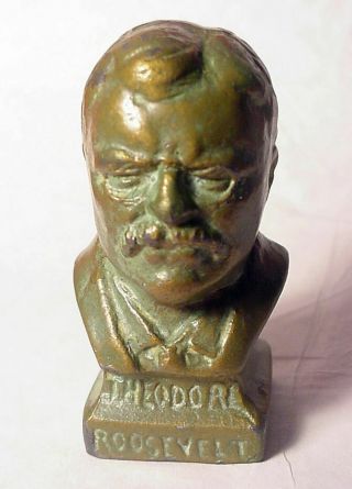 Vintage Bronze Bust Of Theodore Roosevelt Co Srg 56