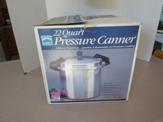 Vintage MIRRO M - 0522 22 QT Pressure Cooker Canner w/ rack USA 2