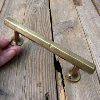 Vintage Single Solid Brass Hexagonal Door Pull Handle 7 "