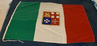 Vintage Maritime Merchant Marine Ensign Flag Of Italy Cotton