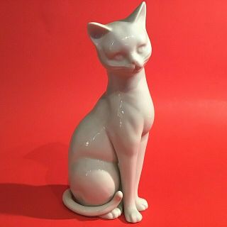 Vintage Otagiri Cat Figurine White Porcelain 8 1/4 " Sticker