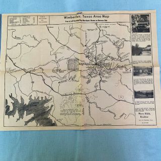 Wimberley Texas Area Map Hand Drawn Print Mary Bibb Realtor 17x23 History Photos