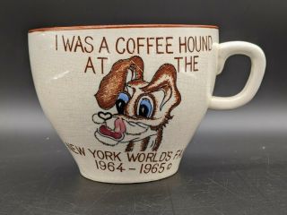 Vtg 1964 - 1965 York World’s Fair Coffee Mug 20 - Oz Large Hound Dog