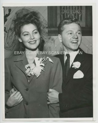 Ava Gardner Marries Mickey Rooney Vintage Candid Photo