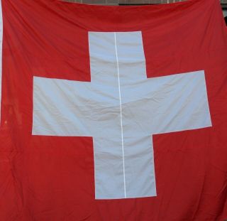 Switzerland Flag Huge 10 X 10 Feet W/ Rope Swiss Cross Red Square Made In Canada