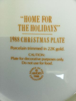Vintage AVON 1988 Christmas Plate 