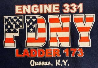 FDNY NYC Fire Department York City T - shirt Sz Youth M Queens Engine 331 2