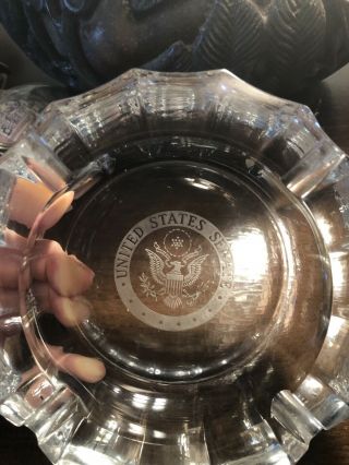 Vintage United States Senate Etched Glass Ashtray