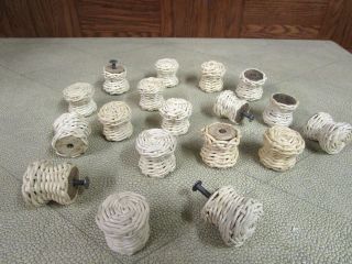 18 Vintage Unfinished Wicker Knobs Pull Cabinet Furniture With Hardware