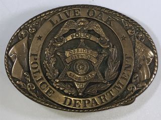 Live Oak Police Department TEXAS CREATIVE CASTINGS 1990 BELT BUCKLE 2