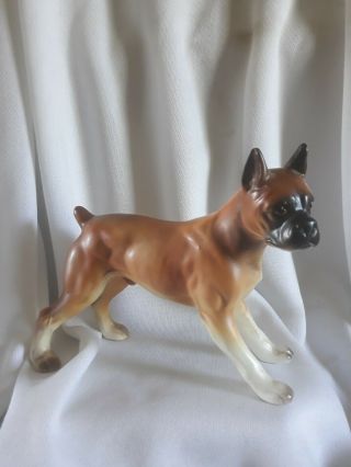 Vtg Boxer Dog Figurine Standing Animal Collectible Ceramic Hand Painted E 2412
