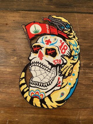 Oa Gila Lodge 378 Noac 2018 Jacket Patch Laughing Skull 9 " Colored Version