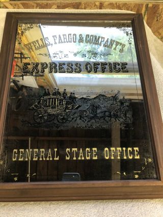 Tiffany & Co.  Wells Fargo Stage Office Mirror Express Office Stagecoach