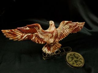 Vintage Art Deco Ceramic Flying Eagle Falcon Wall Pocket Wall Hanging Marble