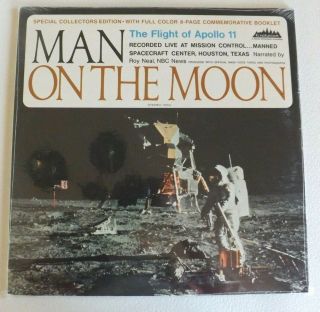 Vtg Man On The Moon Flight Of Apollo 11 Official Voice Tapes Lp Record