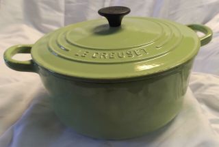 Le Creuset Vintage Lime Green Dutch Oven 22 - 3.  5 Qt France