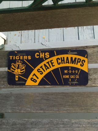 1967 Columbia High School Tigers Chs Lake City Fla State Champs License Plate