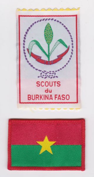 Scouts Of Burkina Faso - Boy & Girl Scout Membership Rank Award & Flag Patch Set
