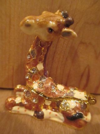 Giraffe Melman Jeweled & Enamel Trinket Box Boutique Miniature 61163