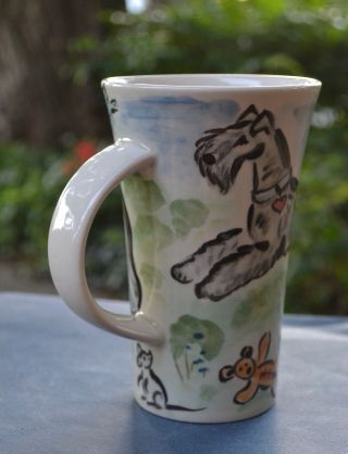 Kerry Blue Terrier.  Handpainted Ceramic Mug.  Ooak.  Look