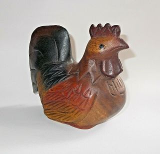 Darling Carved Wood Hen/chicken - Folk Art Look - Country Rustic Farmhouse Decor