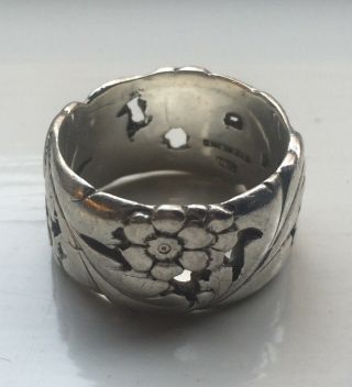 Vintage Art Nouveau Cini Sterling Silver Floral Ring