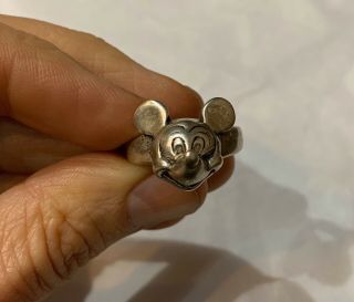 Vintage Sterling Silver Mickey Mouse Ring Walt Disney Sz Size 9