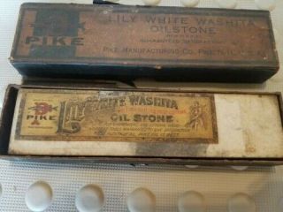 Vintage Lily White Washita Oilstone sharpening stone in the box 2