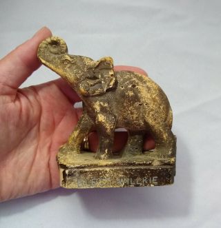 1940 Elect Wendell Willkie Marbelle Statuettes Elephant Figure Marbelle Art Ny