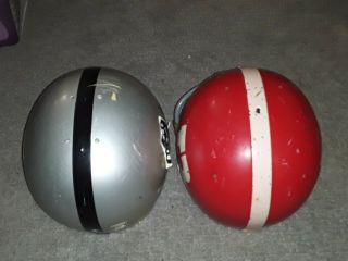 2 Vintage Rawlings Kra - Lite 2 Old Football Helmets for decor 70S 3