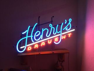 Vintage Henry’s Draught Neon Beer Sign