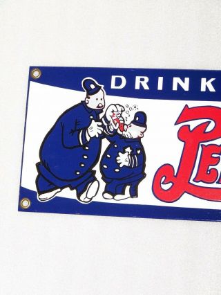 Vintage Drink Pepsi - Cola 5¢ Porcelain Store Soda Advertising Sign 3
