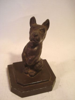 Vintage.  Bronze.  Begging.  Terrier Dog.  Bookend / Figurine