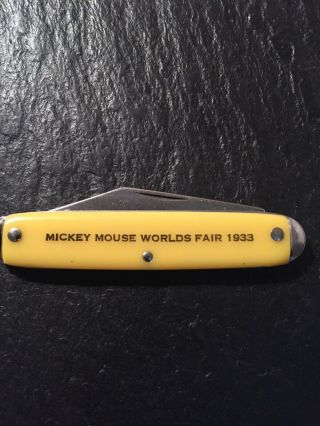 Vintage Worlds Fair Chicago 1933 Souvenir Usa Pocket Knife Mickey Mouse