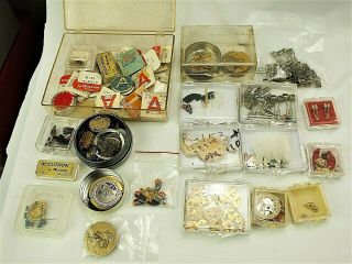 Large Box Of Vintage Bulova Accutron Partial Mvmvts,  Parts - For Projects,  Repairs